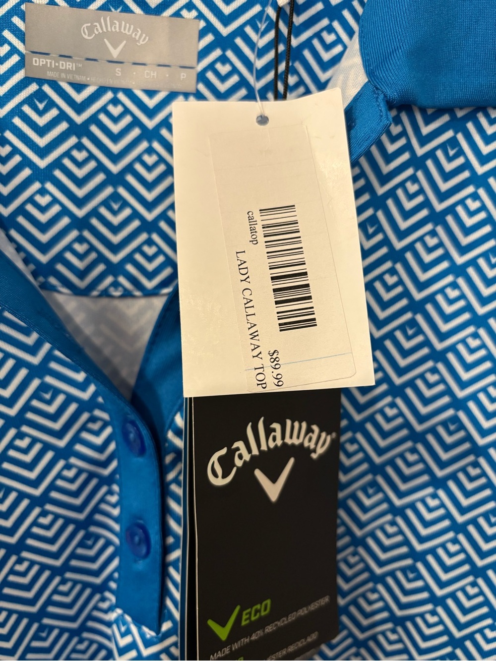 Callaway Golf Blue Geo-Print Top - Picture 9 of 12